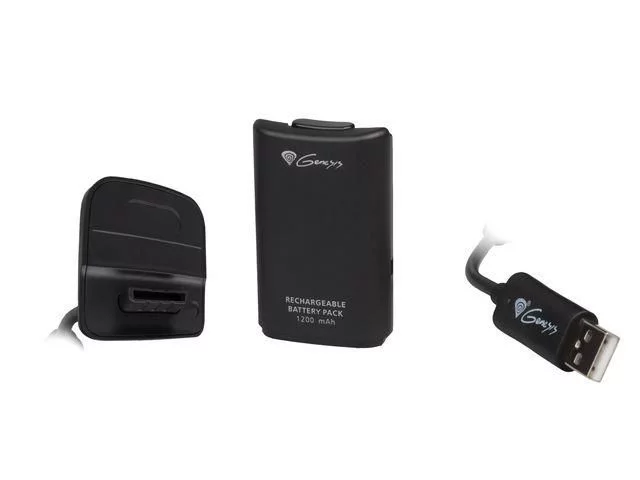XBOX 360 Play and Charge Kit (Natec Genesis) (černý)