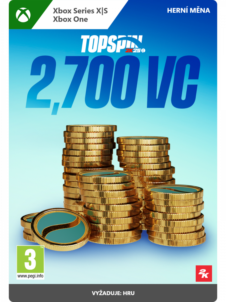 C2C TopSpin 2K25 - 2700 žetonů virtuální měny do hry (XBOX)