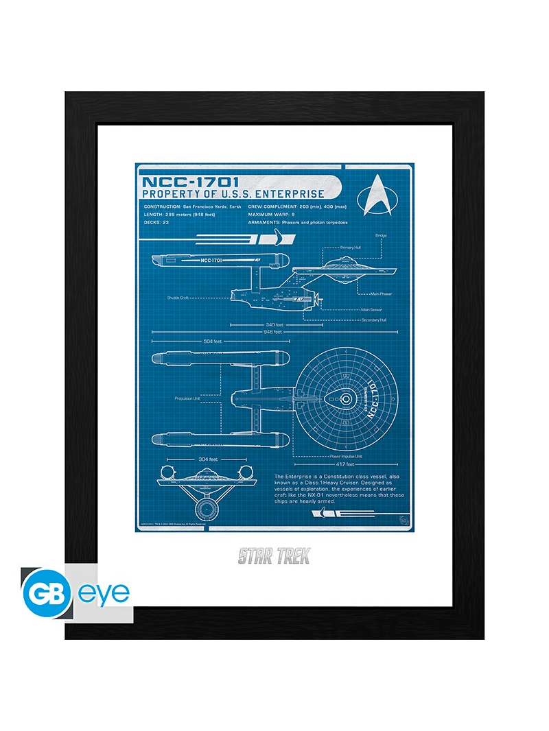 ABYstyle Zarámovaný plakát Star Trek - USS Enterprise's Plan
