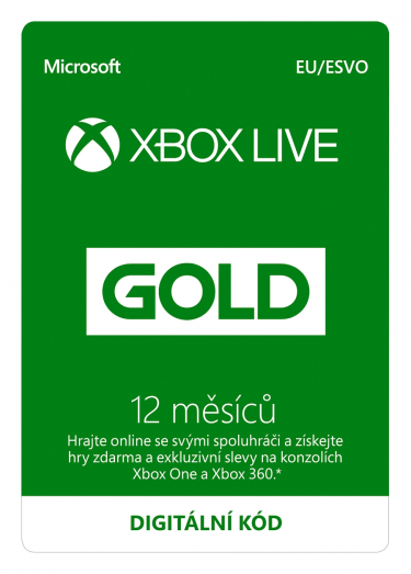 Zlaté členství Xbox Live Gold - 12 měsíců (EuroZone) (XONE DIGITAL) (XONE)